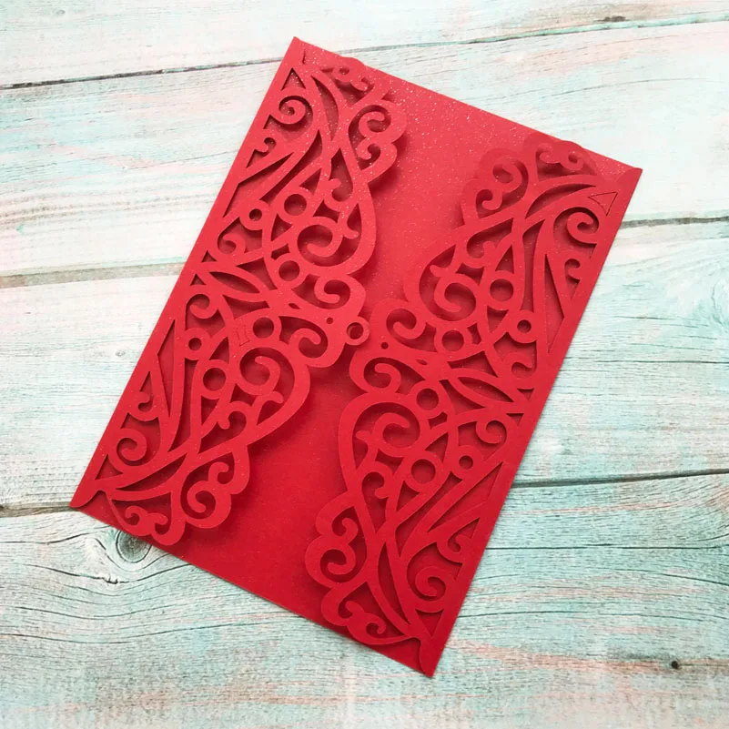 

100pcs Peach New Arrival Horizontal Laser Cut Wedding Invitations 250gsm pearl paper card,can be Customizable printing