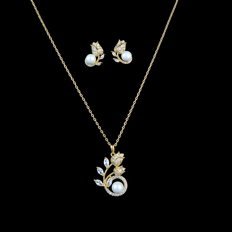 2 шт./комплект Женский комплект из колье и серёг нержавеющей стали|Ювелирные