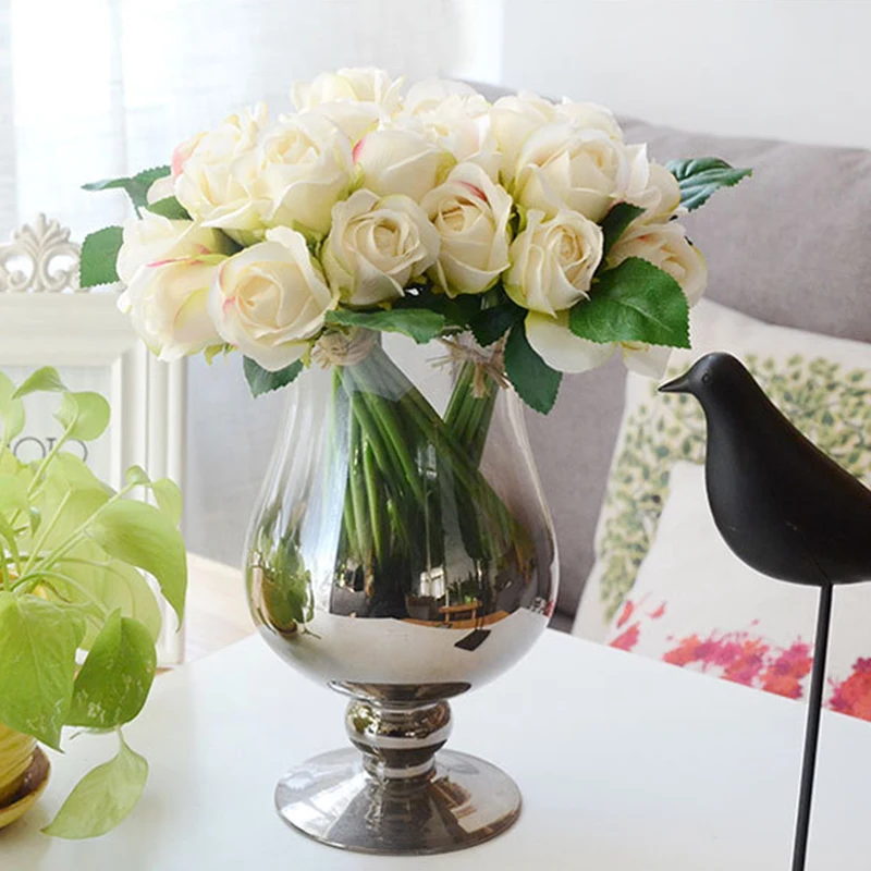 Сертифицированные поддельные цветы 9 головок Роза Каролина BouqueDecor|Цветочные