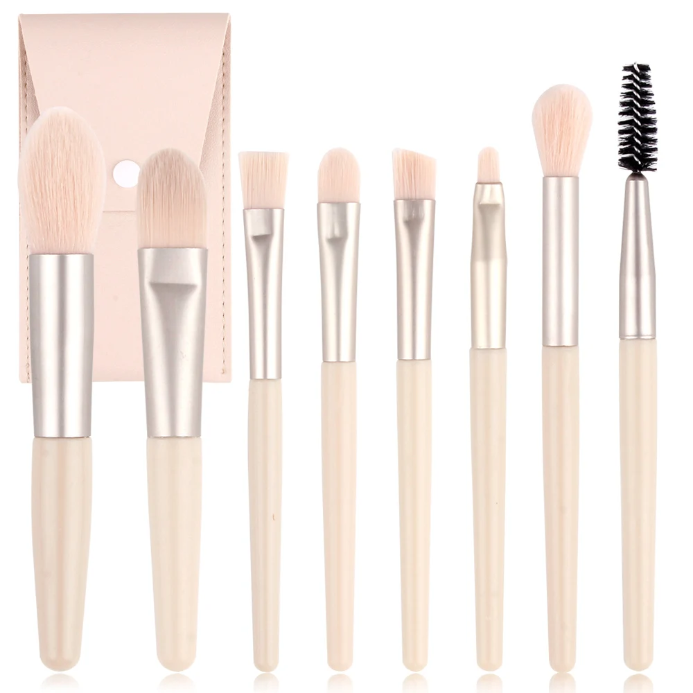 

8Pcs Eye Makeup Brushes Set Travel Portable Cosmetic Powder Foundation Blush Blending Concealer Eyeshadow Brush Eyelash Brush