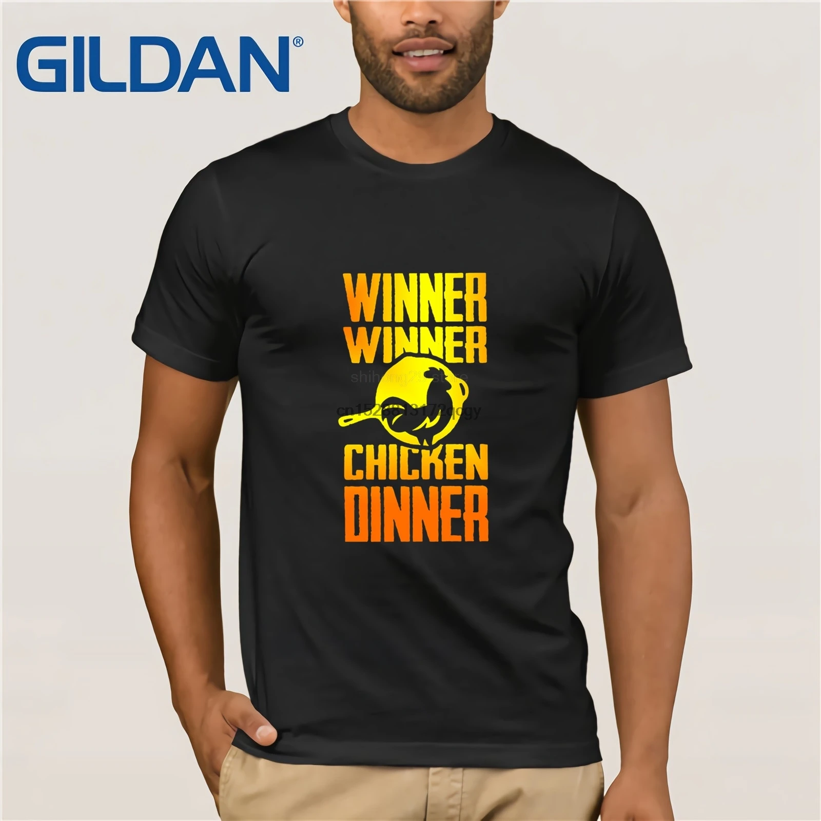 PUBG Winner курица ужин футболки с короткими рукавами Винтаж забавная футболка