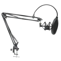 microphone scissor arm stand holder for bm800 microphone with a spider cantilever bracket universal metal shock mount
