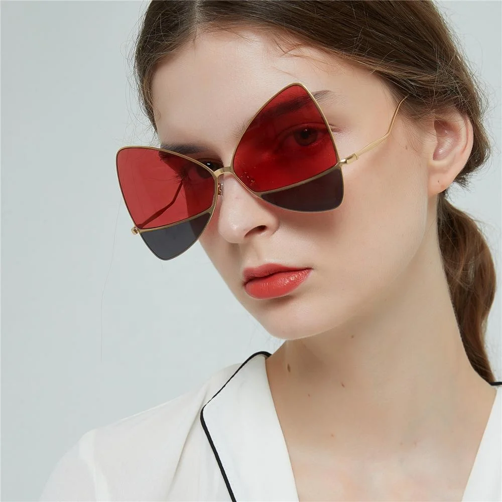 Женские большие солнцезащитные очки с красными линзами эксклюзивные Изящные