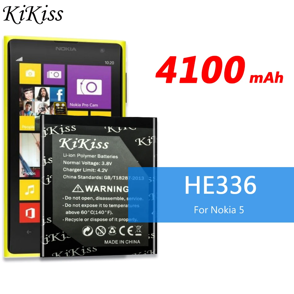 Аккумулятор 4100 мАч для Nokia 5 Dual SIM Premium Edition HMD Heart Nokia5 TA 1044 HE336 HE321 бесплатный