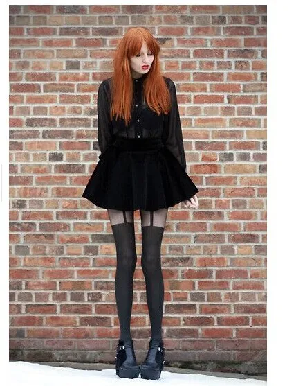 Популярные сексуальные поддельные комбинированные Взрослые колготки высокие