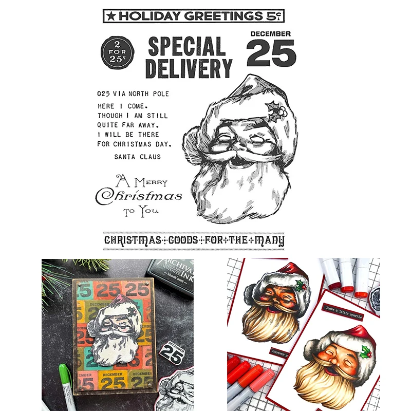 

Merry Christmas Santa Claus Avatar Transparent Clear Stamp for Diy Scrapbooking Album Paper Cards Card Making Stencils Seal