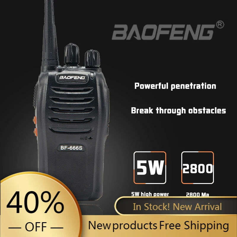 2PCS Baofeng BF-666S 666 S Two Way Radio Ham CB Walkie Talkie 400-470MHZ 5W 2800mAh Comunicador Transmitter Transceiver Portable