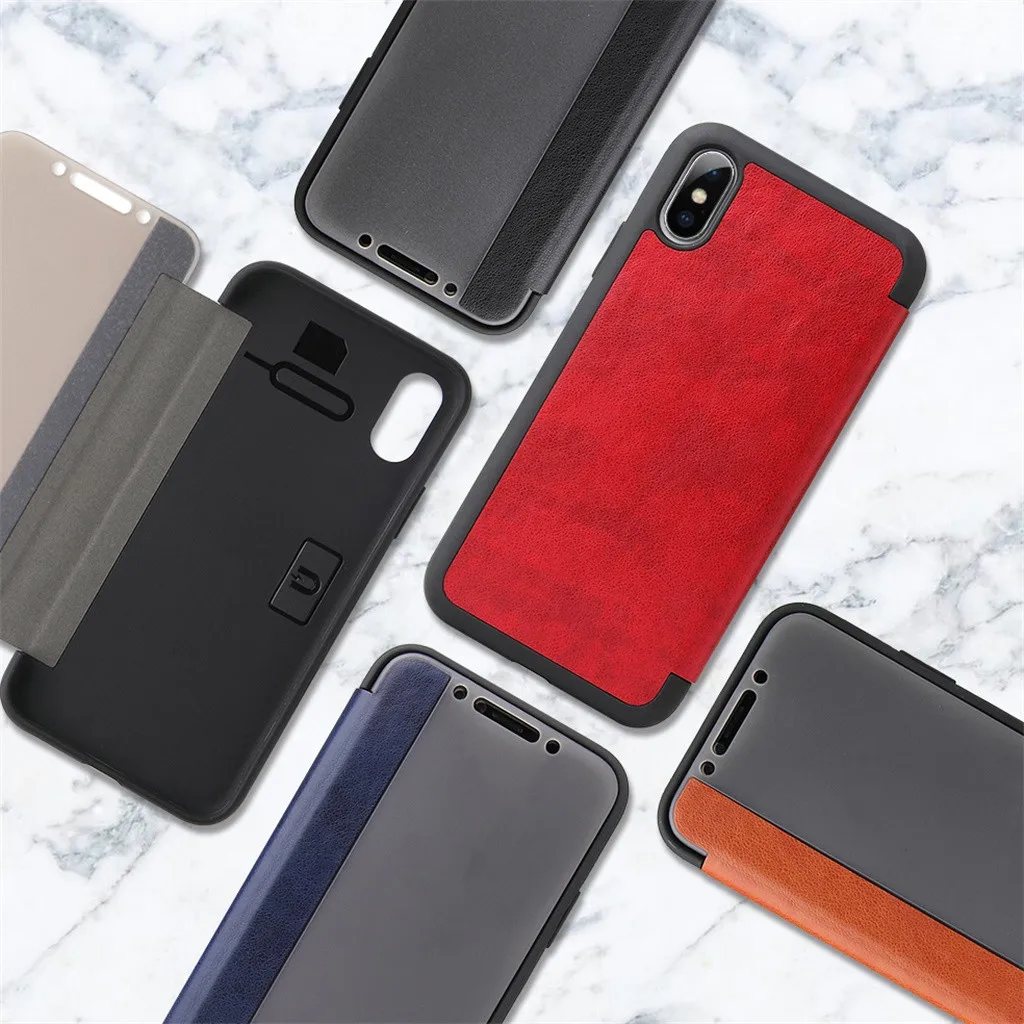 Роскошный тонкий кожаный чехол для телефона с подставкой держатель кошелек