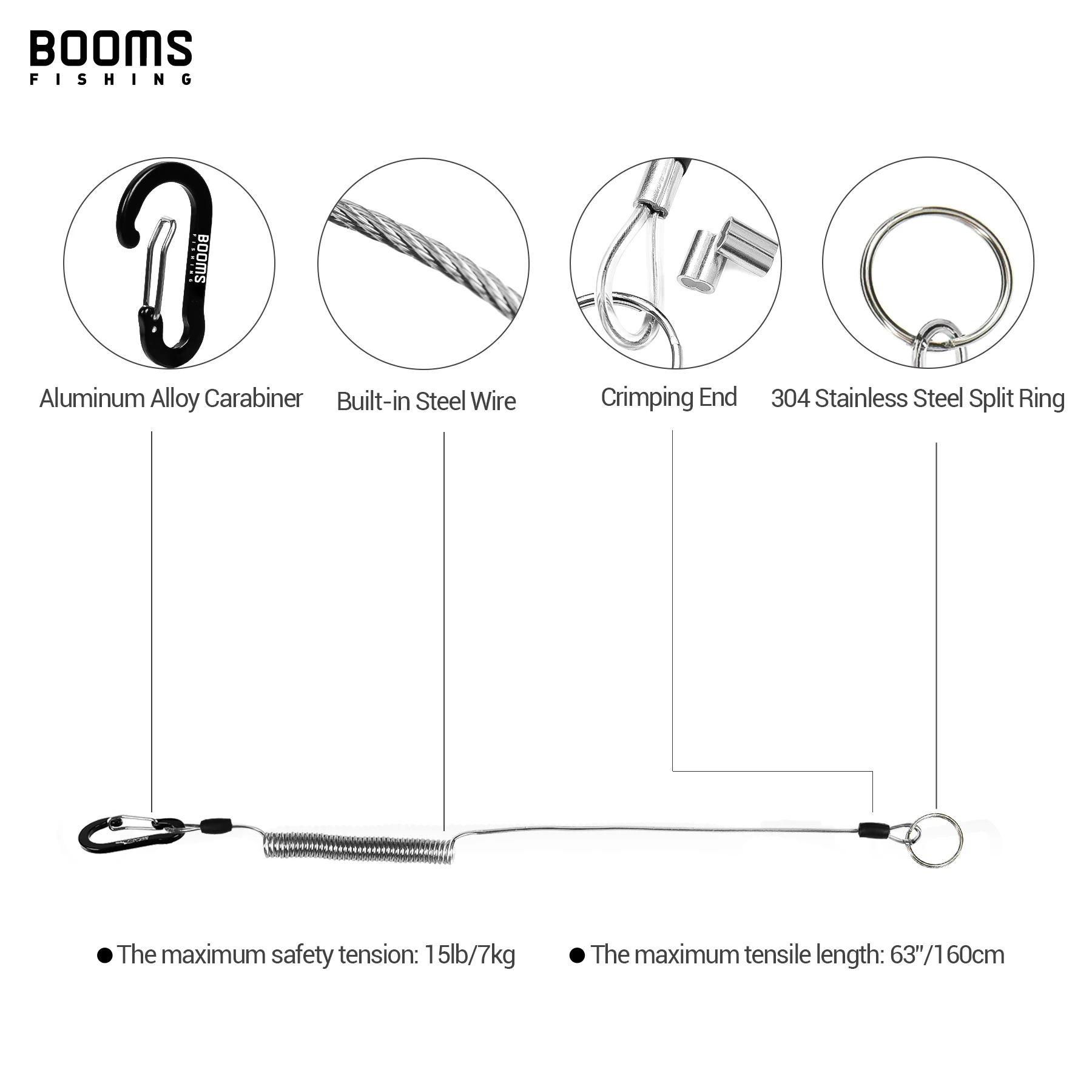 Boms Fishing T01 рыболовные спиральные шнурки со стержнем Tie Beltb для гребли веревки с