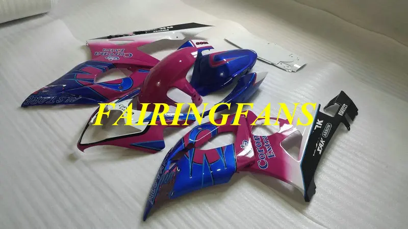 Комплект обтекателей для кузова мотоцикла GSXR1000 K5 05 06 GSXR 1000 2005 2006 розовый синий