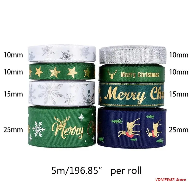 

DIY Christmas Decoration 8 Patterns Ribbon Grosgrain Ribbon For Craft Supplies Sewing Accessories 10/15/25mm Width