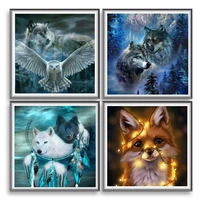 wolf eagle animal diy 5d diamond painting embroidery full round drill picture craft arts cross stitch for home wall decor