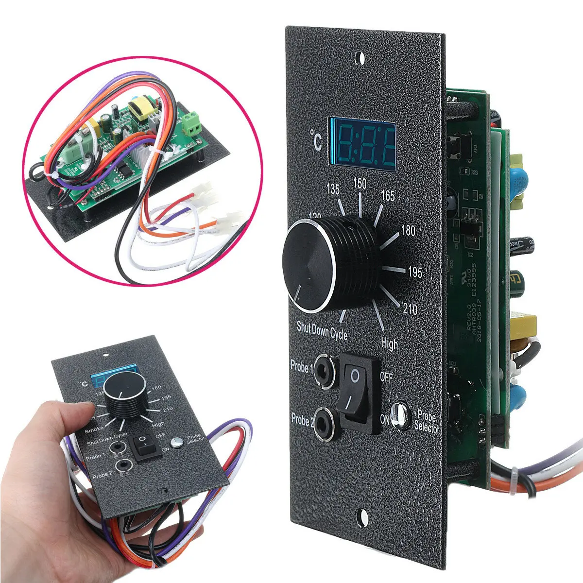 

230V AH-039-C Digital Thermometer Thermostat Upgrade Controller Board Replacement For Traeger Pellet Grill