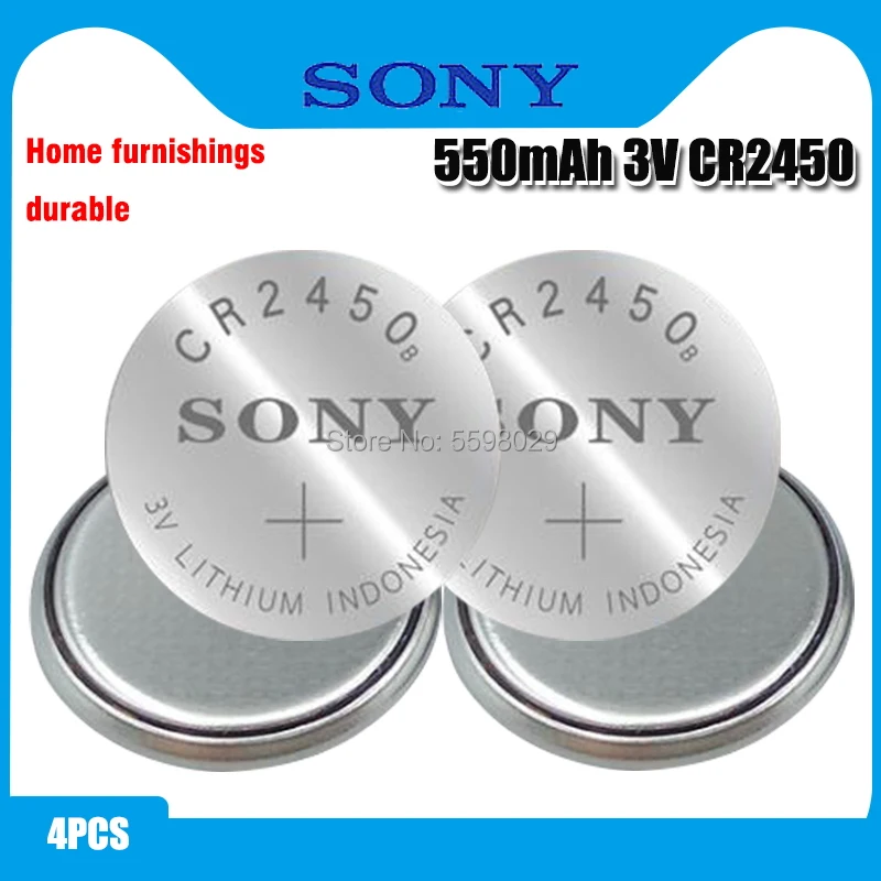 Кнопочные батарейки SONY CR2450 3 в 4 шт. Литиевые Батарейки CR 2450 для часов
