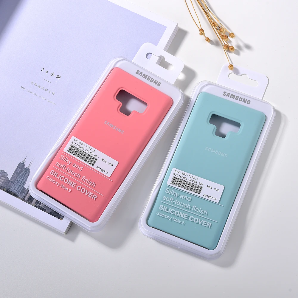Оригинальный жидкий силиконовый чехол для Samsung Note 9 мягкий и шелковистый защитный