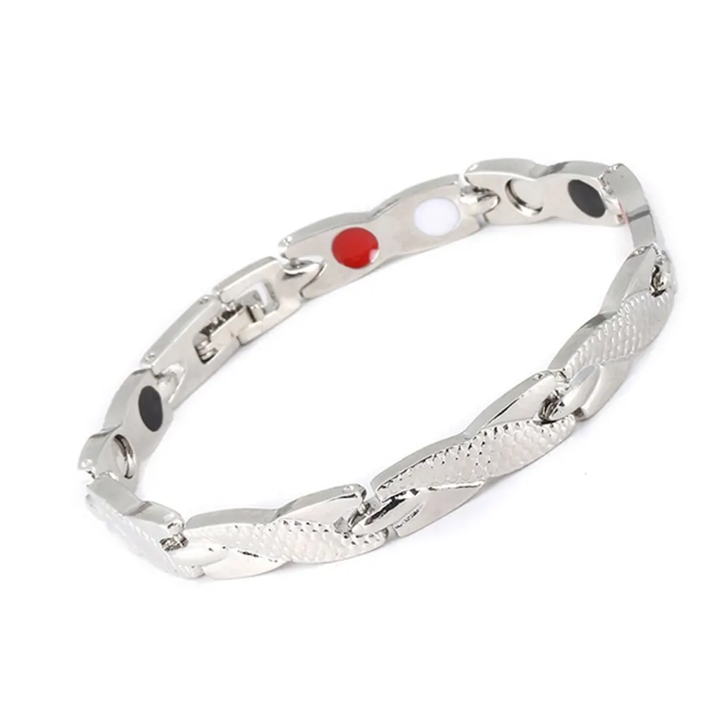 Новый черный германиевый магнитный браслет из нержавеющей стали с звеньями для