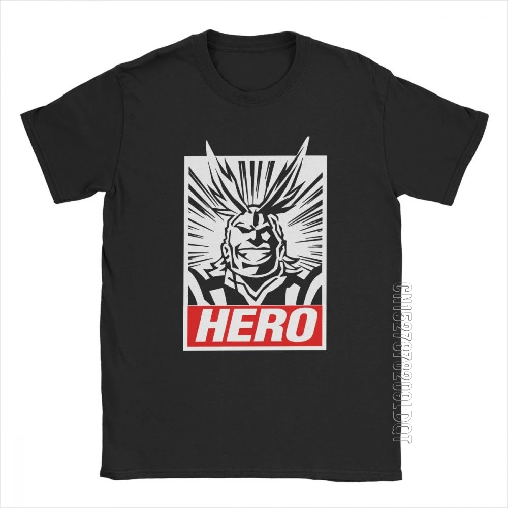 

My Hero Academia Boku All Might Man's T Shirt Novelty Cotton Short Sleeves Basic Tees Crewneck T-Shirt Printing Tops