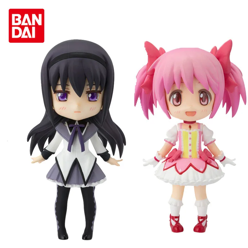 

Bandai Genuine Figuarts Mini Puella Magi Madoka Magica Kaname Madoka Akemi Homura Kawaii Anime Action Figures Toys for Kids Gift