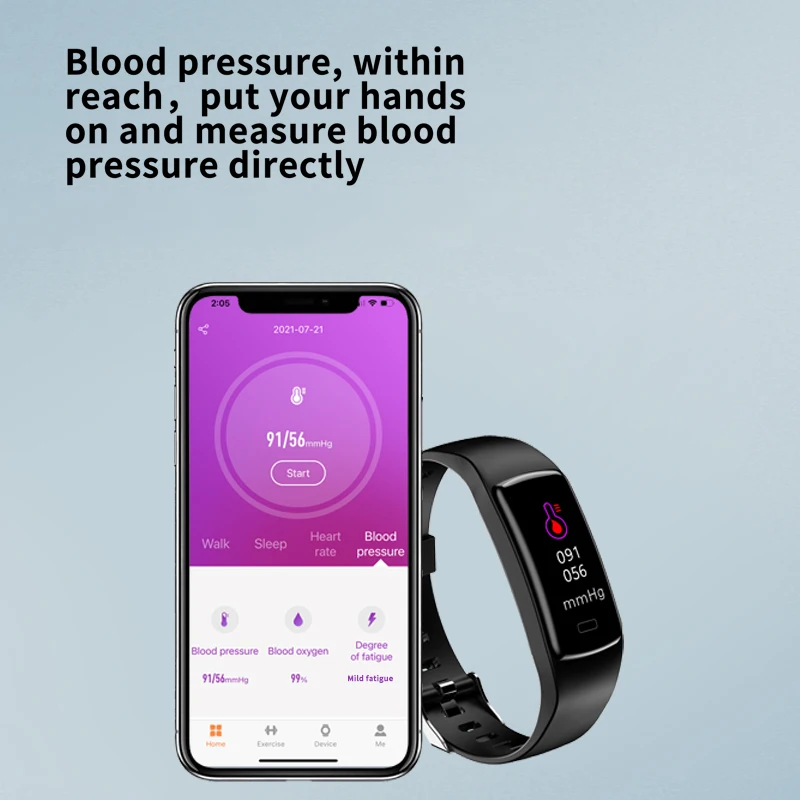 Smart Band Blood Pressure Measurement Pedometer Heart Rate Monitor Fitness Bracelet Waterproof Health Tracker Watch | Электроника