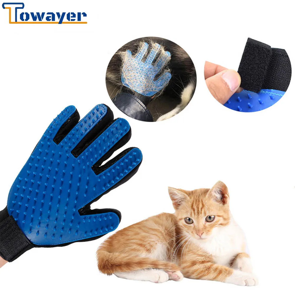 Щетка для вычесывания собак и кошек перчатки эффективного массажа спины купание