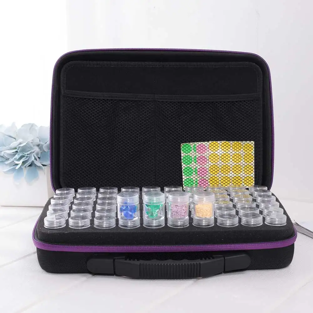 

120 Bottles Diamond Painting Accessories Container Storage Bag Box Carry Case Diamand Embroidery Tools Handbag Mosaic