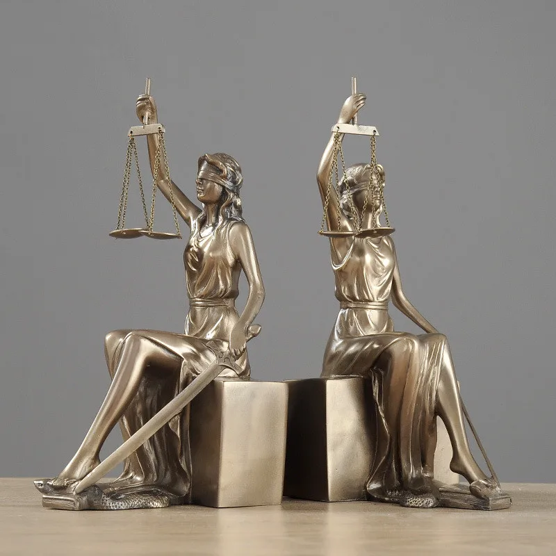 European-style Home Office Decorations Goddess Of Justice Bookends Bookends Lawyer Gifts Character Sculpture Art Ornament