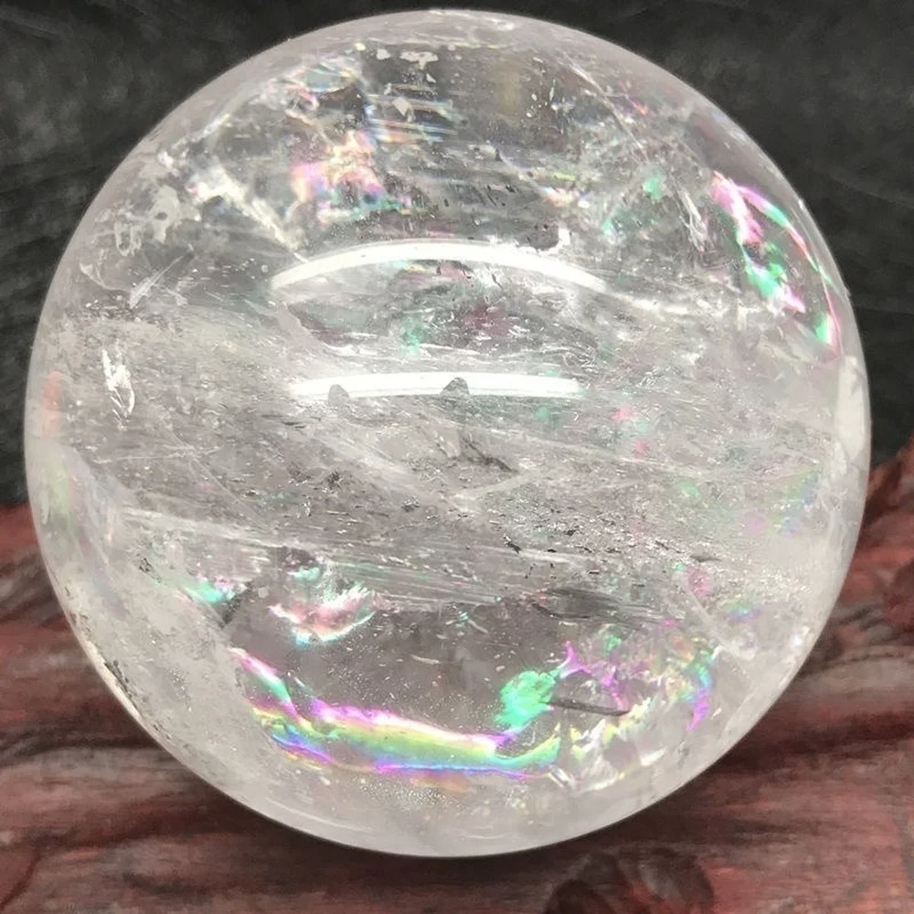 

Hot Sale Natural White Rainbow Clear Quartz Crystal Sphere Ball Healing Gemstone