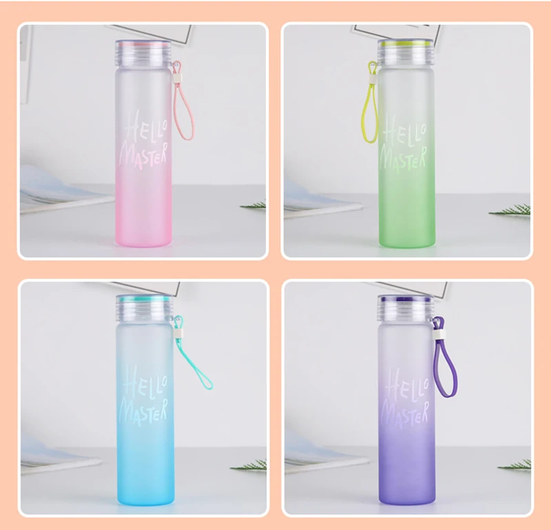 

460ML water bottle Plastic cups with lids and rope Sport bottle colourful portable Leakproof bottle for drinking Drinkware NEW