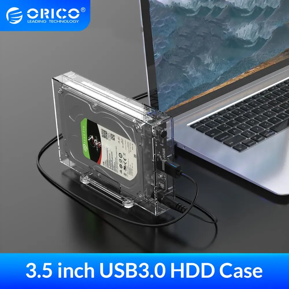 ORICO прозрачный корпус для жесткого диска 3 5 SATA USB3.0 футляр внешнего коробка с