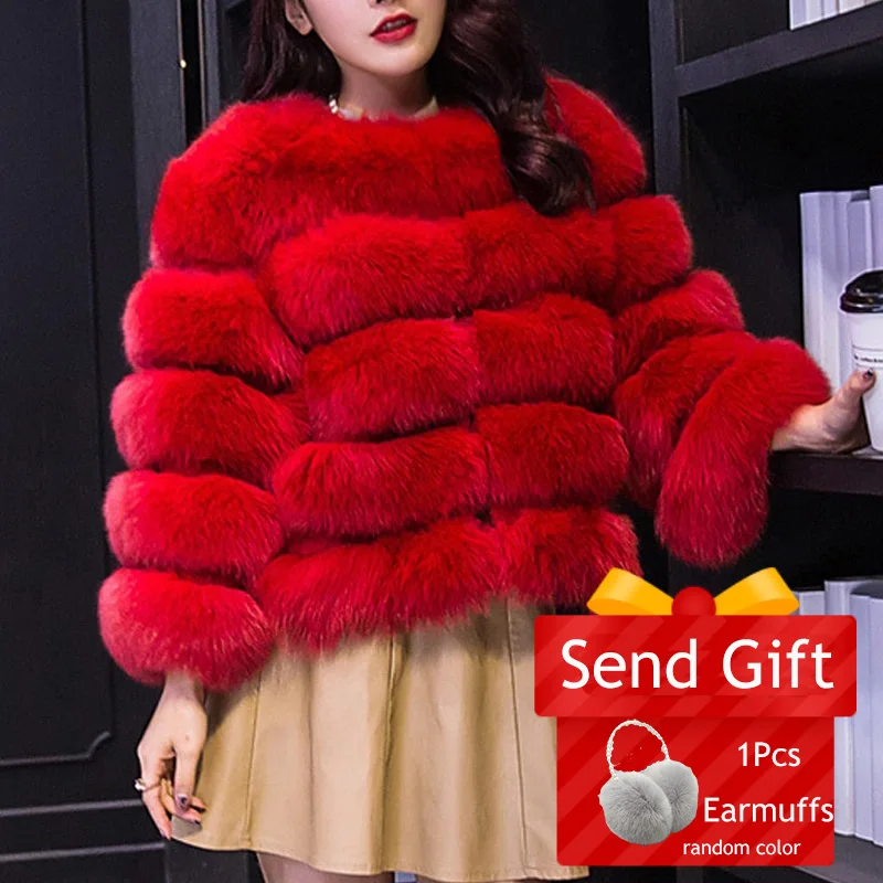 Short Fox Fur Coats Women 2020 Winter Keep Warm Fashion Whole Skin Jackets Collar Overcoats Plus Szie S-4XL | Женская одежда - Фото №1