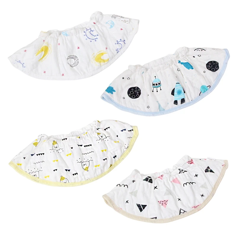 

2Pcs Newborn Baby Toddler Cartoon Printing Bamboo Fiber Cotton 360 Degree Rotating Bibs Saliva Towel Feeding Burp Cloth