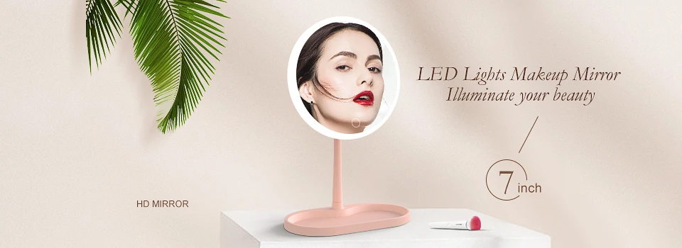 10X увеличительное зеркало для макияжа, светодиодный светильник, косметические зеркала круглой формы, настольное косметическое зеркало, двухстороннее зеркала с подсветкой