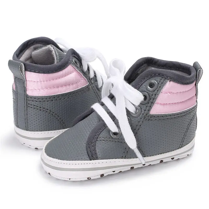 Кроссовки детские из искусственной кожи на шнуровке хлопковые |