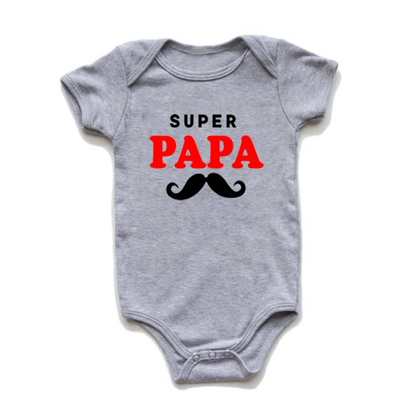 Комбинезоны для новорожденных хлопковые комбинезоны с принтом Super Papa Mama
