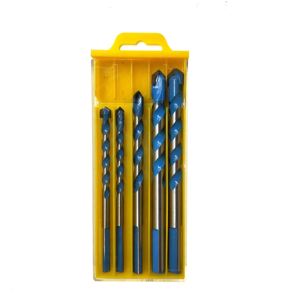 

5Pcs Drill Bits Twist Drillhead Wall Ceramic Glass Punching Hole Working Set