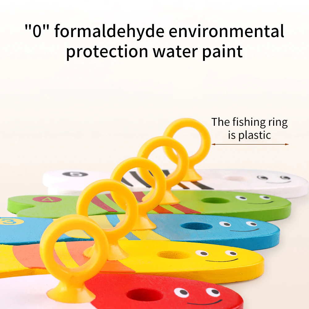 Wooden Educational Fishing Toy Montessori Game Set Kids Nested Column Shape Match Busy Board Nest Fish Digital | Игрушки и хобби
