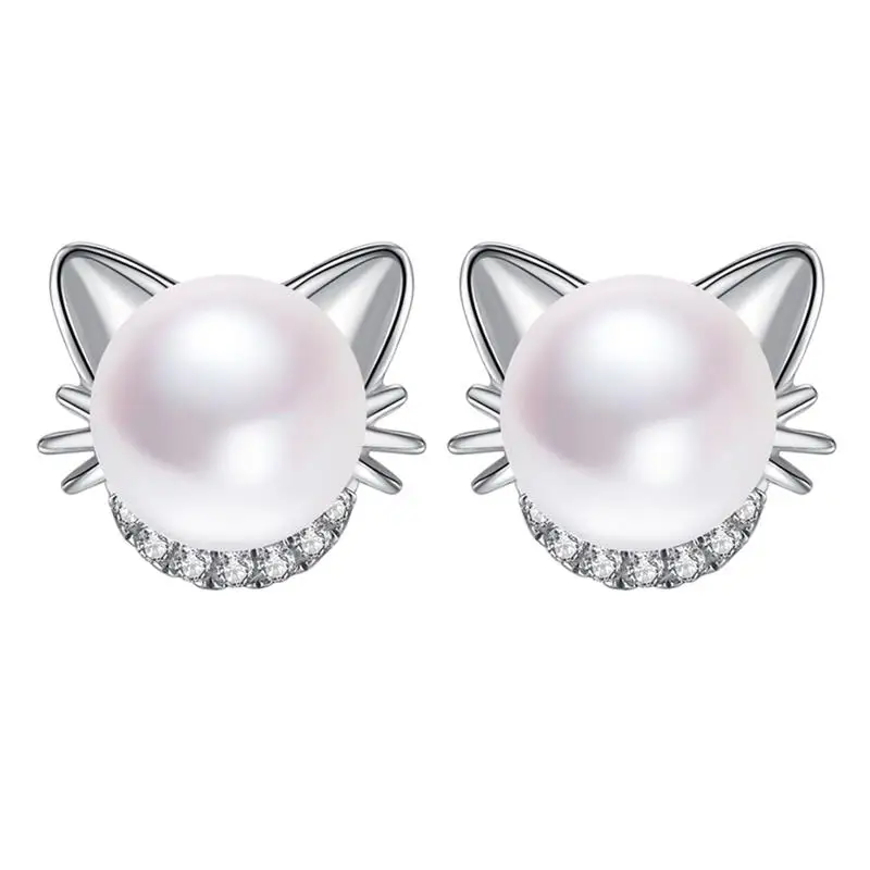 Серьги-гвоздики с пресноводным жемчугом золотистые/серебристые 2019 | Украшения и