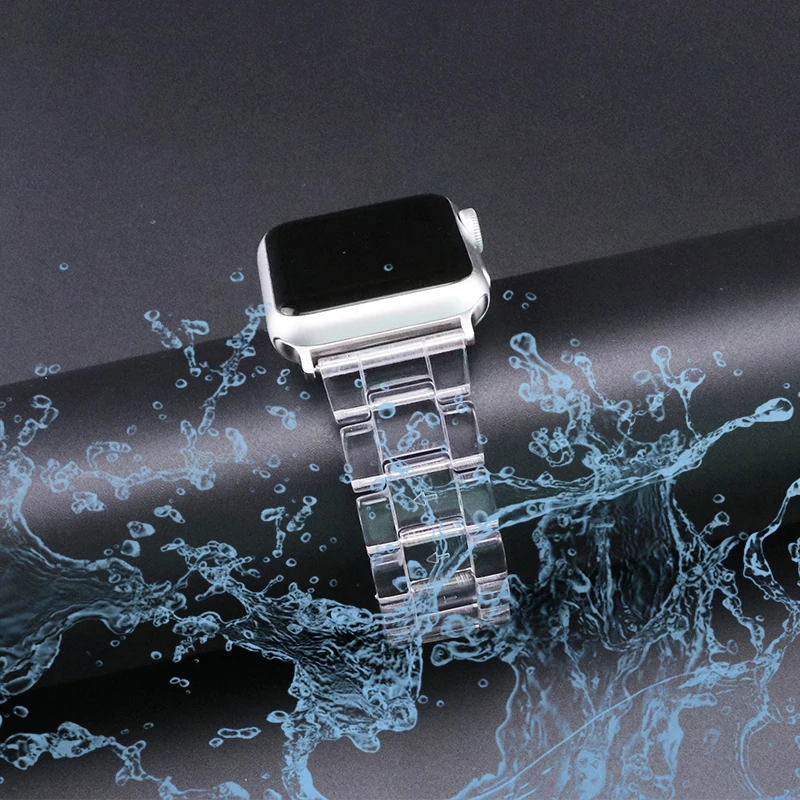 

Newest Sport Band for Apple Watch Series 2 3 4 5 6 Transparent Resin band for Iwatch Strap 38mm 40mm 42mm 44mm Watch Accessories