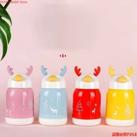 380ml fashion creative double layer glass water cup cartoon antlers children provide water cups student couple gift cups