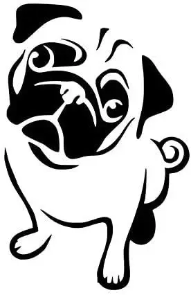 

Personality Decal Cute Pug Decal Vinyl Car Sticker | Car Truck Vans SUV Window Wall Cup Laptop
