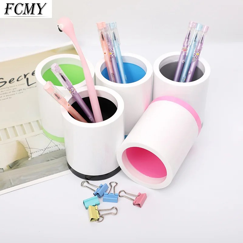 

New Creative Desktop Storage Multifunctional Cute Removable Pen Holder Desk Supplies Simple and Fresh Desktop Plastic