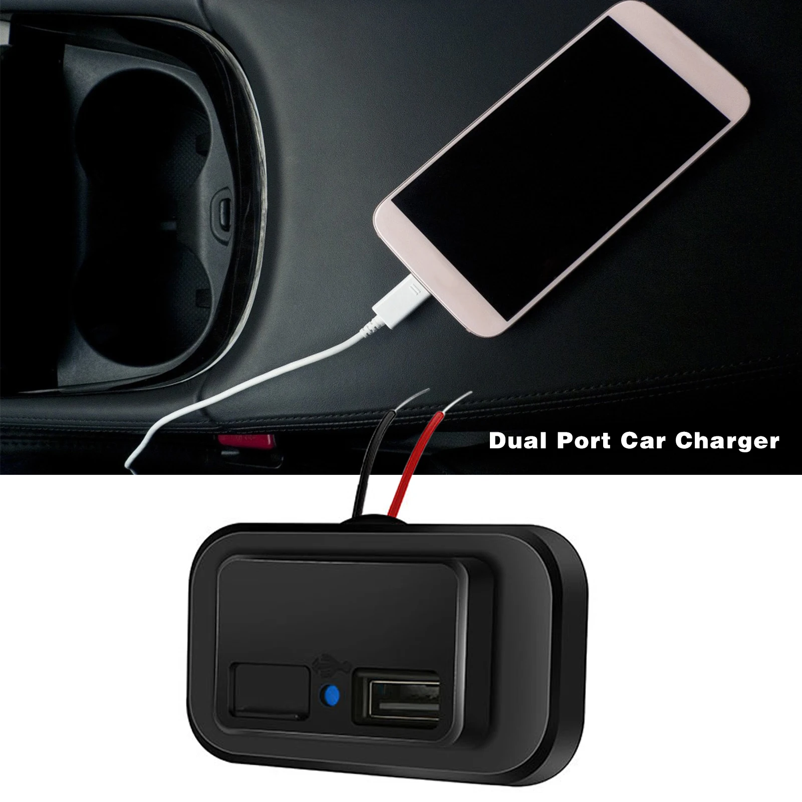 

3.1A 12V-24V Dual Usb Charger Socket For Motorcycle Auto Truck Atv Boat Car Rv Bus 2.1A+ 1A Power Adapter Outlet