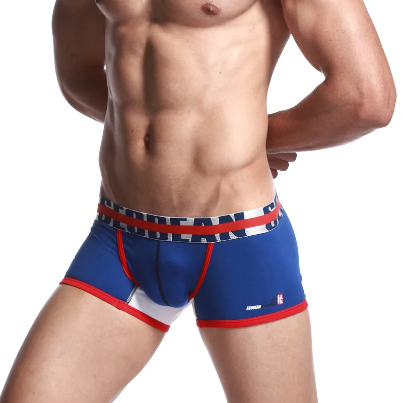 

SEOBEAN Men's Underwear Fashion Low-Waist Sexy Boxer Briefs U-Convex Cotton Comfortable Personality Sports Fitness Underpants