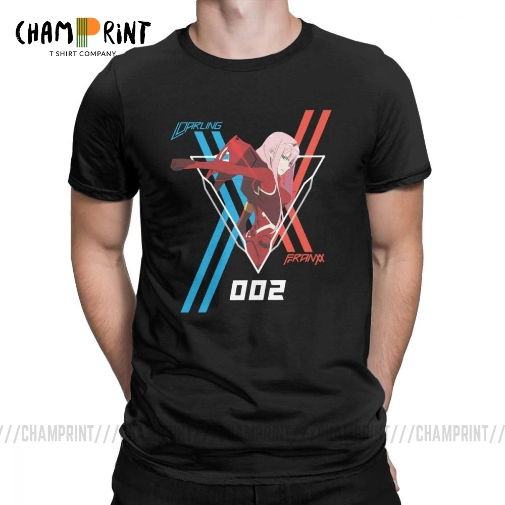 Darling 002 In The Franxx Zero Two футболка для мужчин с короткими рукавами хлопковая винтажные