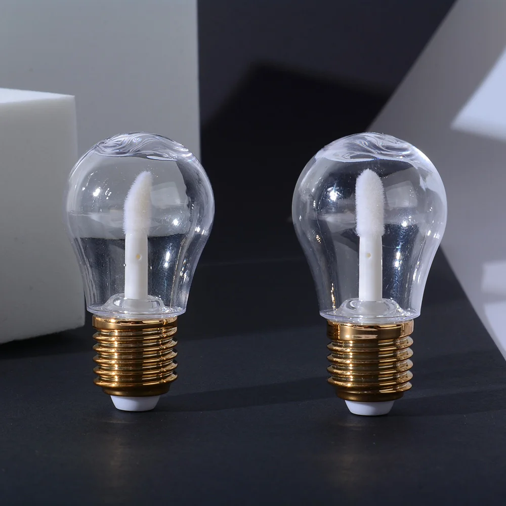 

6 ml Cute Light Bulb Shape Empty Lip Gloss Tube Mini Refillable Lip Balm Bottles Sample Vials With Rubber Inserts Makeup Tool
