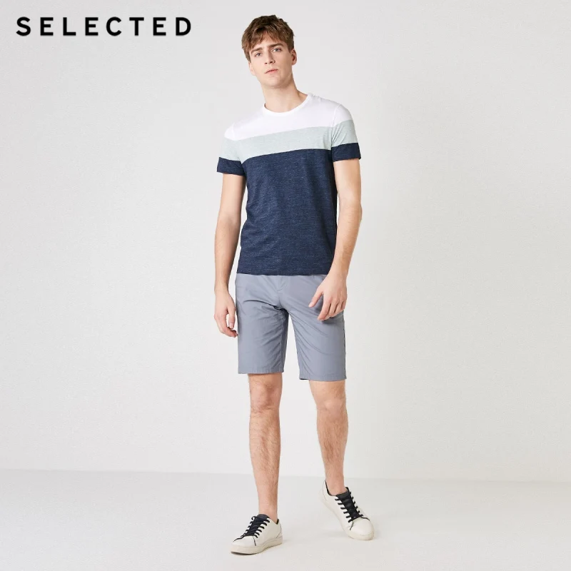 Мужские прямые однотонные повседневные шорты до колена размер S | 4192SH543 Мужская