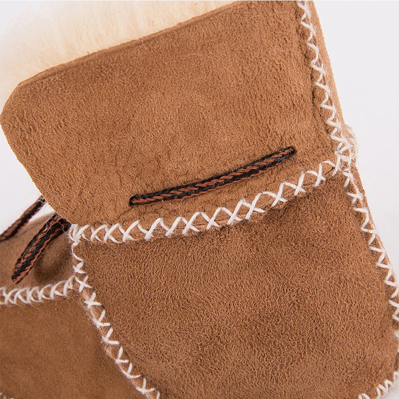 Warm Winter Genuine Leather Wool Fur Baby Boy Boots Toddler Girls Soft Moccasins Shoes with Plush Sheepskin Infant Booties |