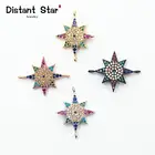 Латунные браслеты сделай сам со звездами 0,7 Х0, 9 дюймов, для изготовления красивых женских браслетов, ожерелий, ювелирных аксессуаров, с цирконием, комплектация для подарков