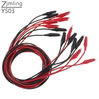 8pcs double ended redblack clip with silicone boot crocodile cable alligator jumper wire test lead for testing probe meter