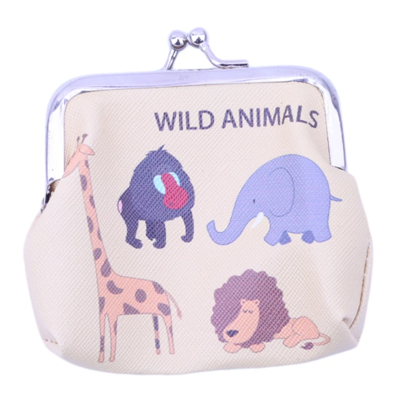 

Cartoon Animal Leather Coin Purses Women Hasp Small Wallets Kids Girls Boys Cute Elephant Retro Mini Change Purse Lady Pocket